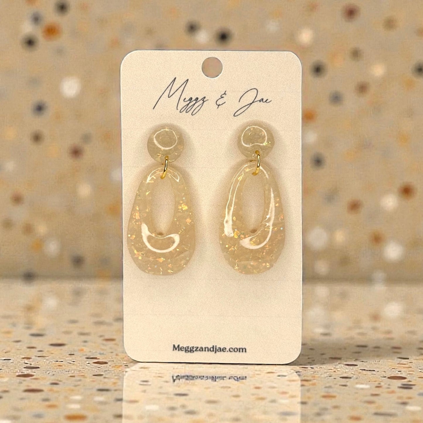 Oval opal polymer clay earrings