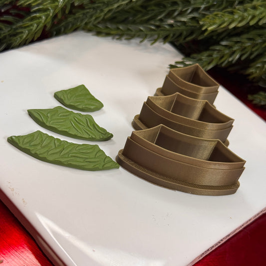 Christmas 3 piece tree polymer clay cutter