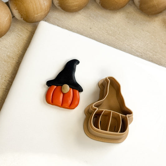 Halloween Pumpkin Gnome Polymer Clay Cutter
