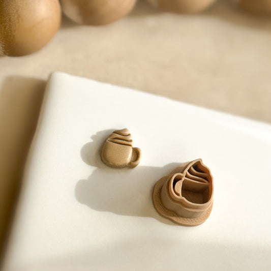 Coffee Mug With Cream Stud Polymer Clay Cutter (set of 2)