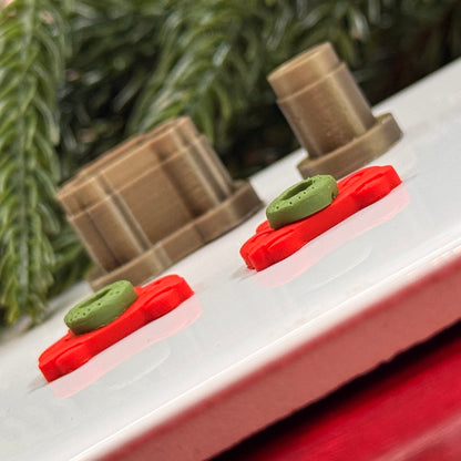 Christmas set of 2 car with wreath polymer clay cutter