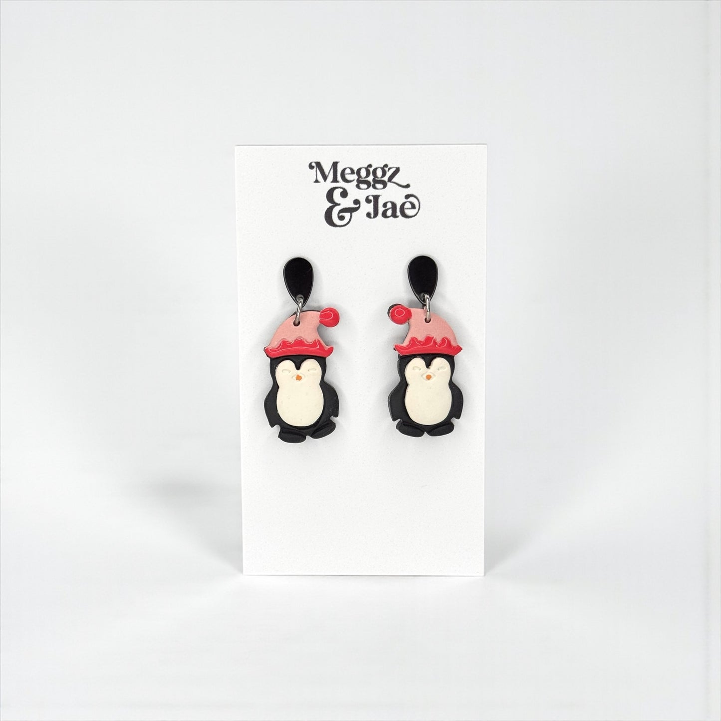 (Copy) Pink Snowman Polymer Clay Earrings
