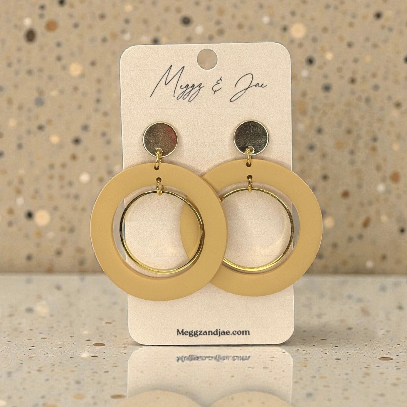 Layered hoop polymer clay earrings