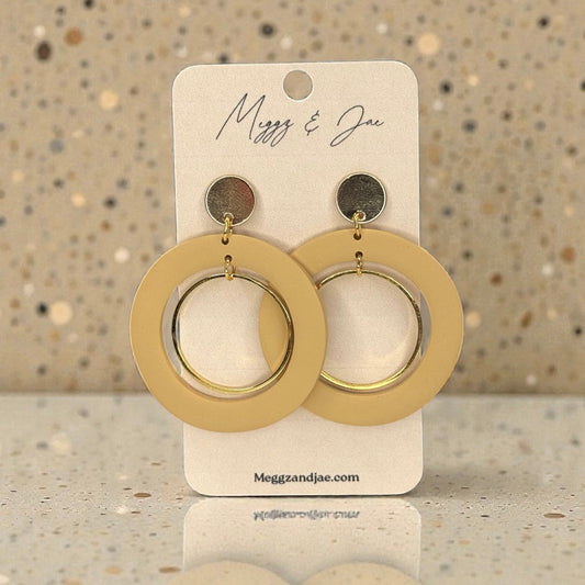 Layered hoop polymer clay earrings