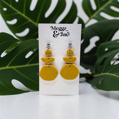 “Sierra” Yellow modern pebble dangles