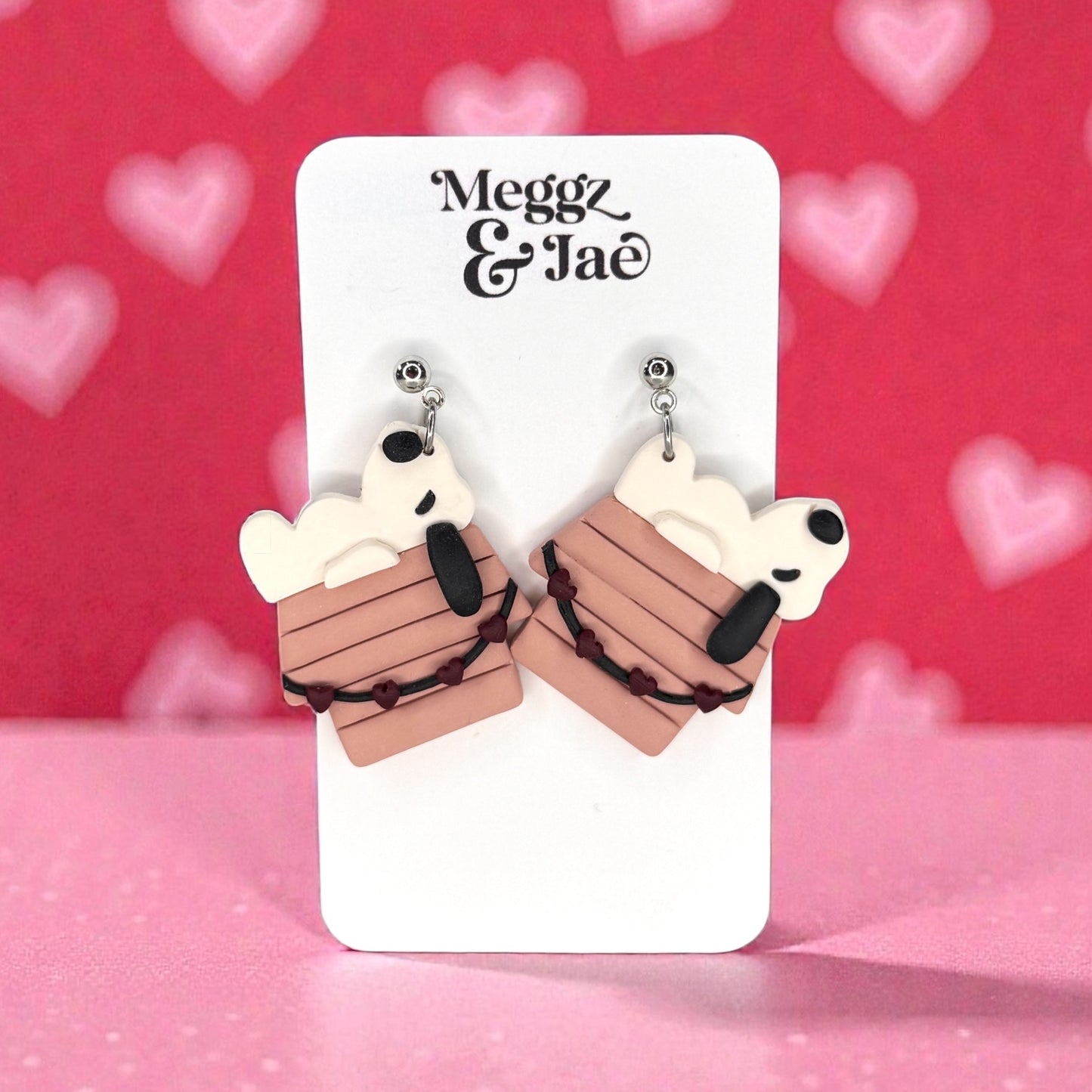 Snoop cartoon dog house polymer clay earrings