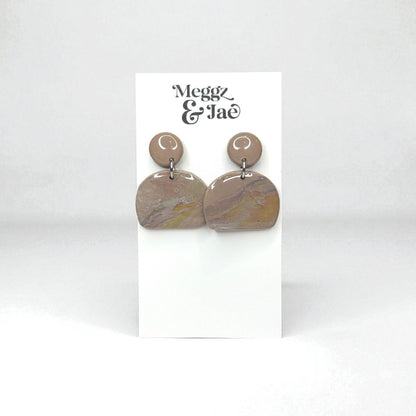 “Alyssa” Neutral Marble Arch Earrings