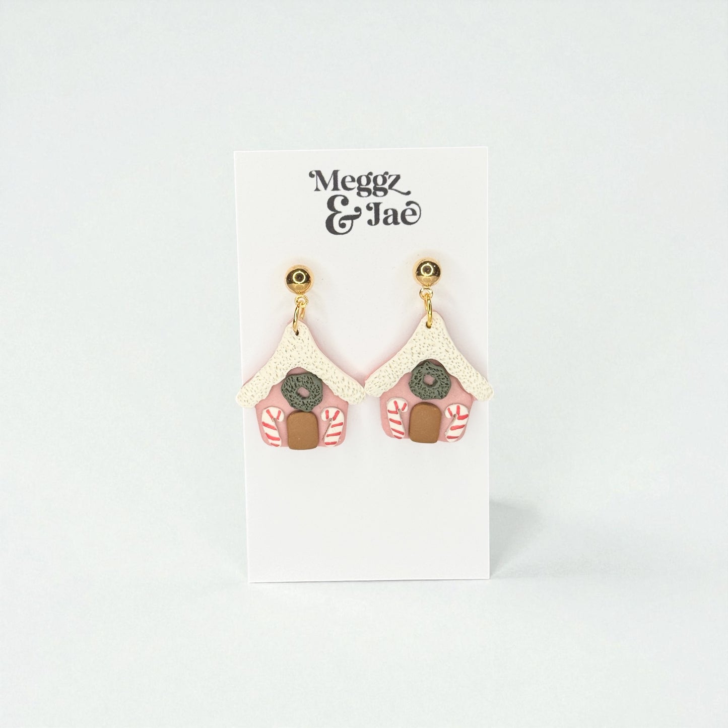 Gingerbread House Polymer Clay Earrings