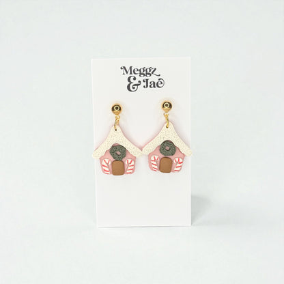 Gingerbread House Polymer Clay Earrings