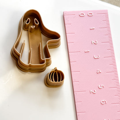 Ghost Holding Pumpkins Polymer Clay Cutters