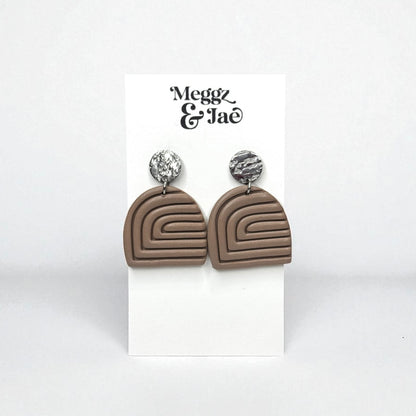“Amanda” Taupey brown Arch Drop Earrings