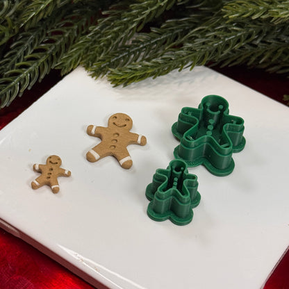 Christmas gingerbread stud dangle polymer clay cutter