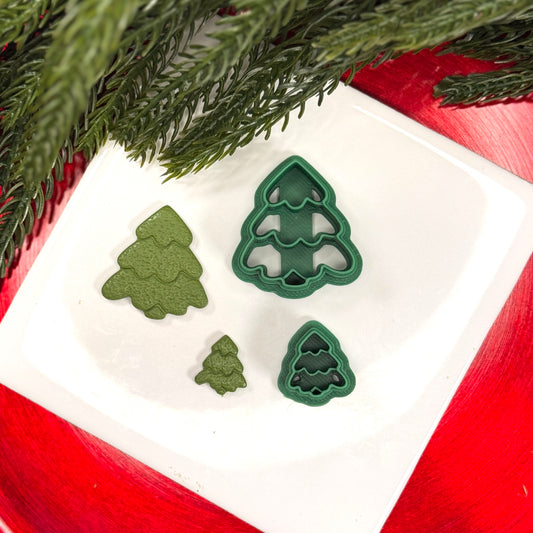 Christmas tree stud dangle polymer clay cutter