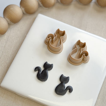 Cat With Tail Polymer Clay Cutter