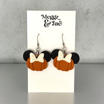 “Pumpkin Mouse” polymer clay earrings