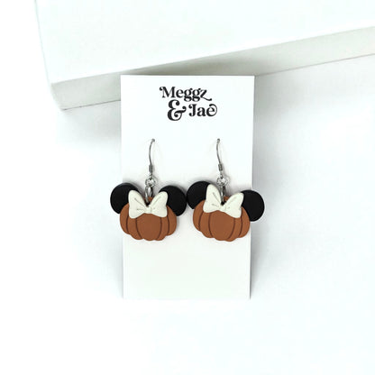 “Pumpkin Mouse” polymer clay earrings