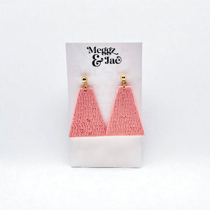 “Marilyn” Dusty pink trapezoid dangles