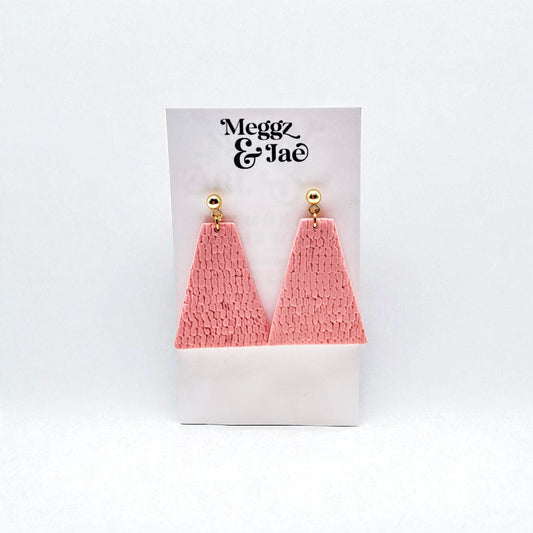 “Marilyn” Dusty pink trapezoid dangles