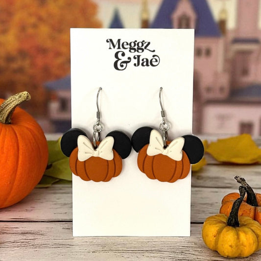 “Pumpkin Mouse” polymer clay earrings