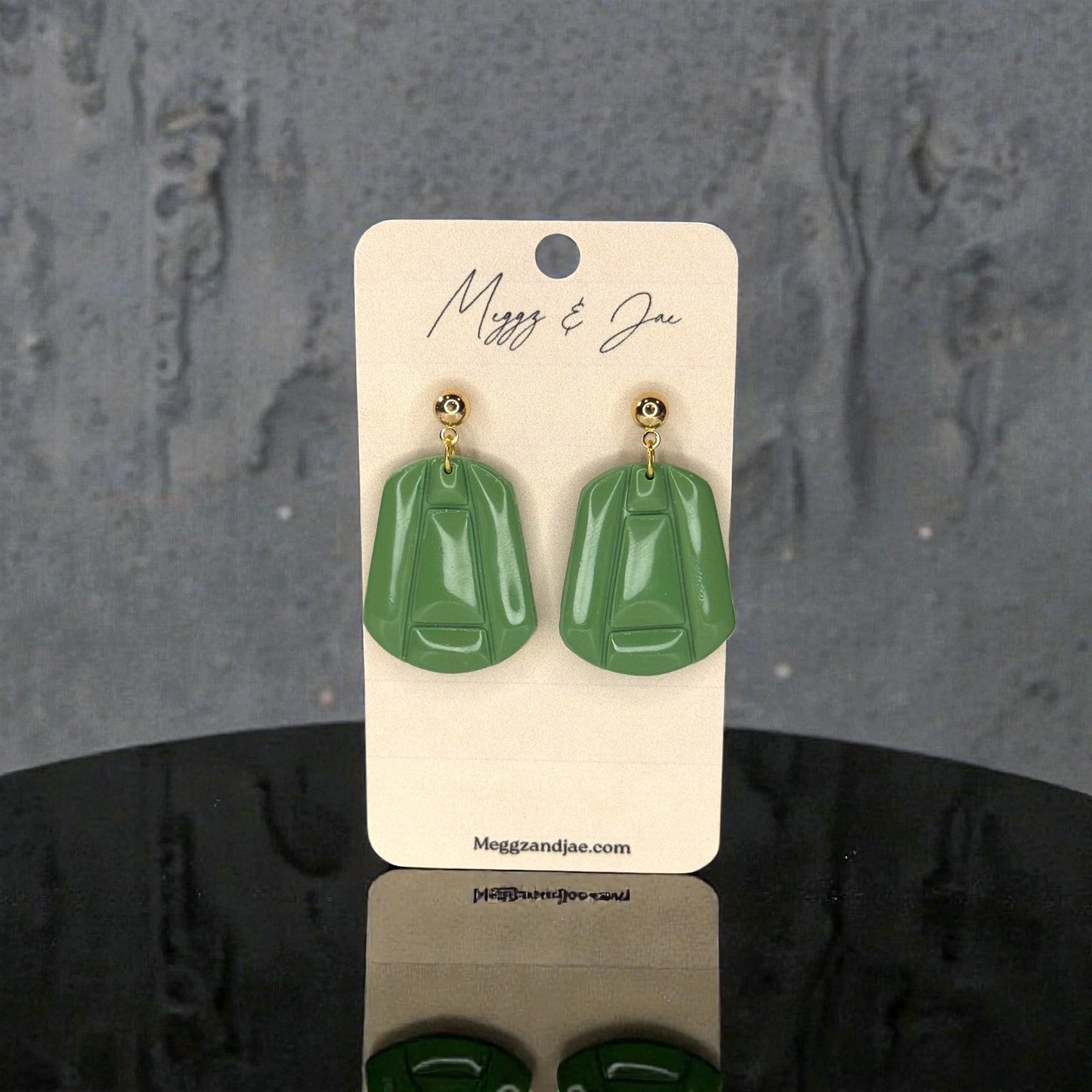 Modern imprinted resin polymer clay earrings