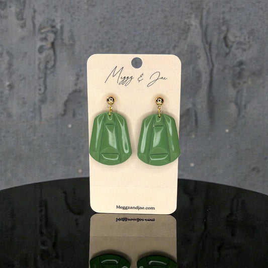 Modern imprinted resin polymer clay earrings