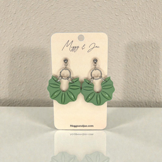 Scalloped arch boho polymer clay earrings