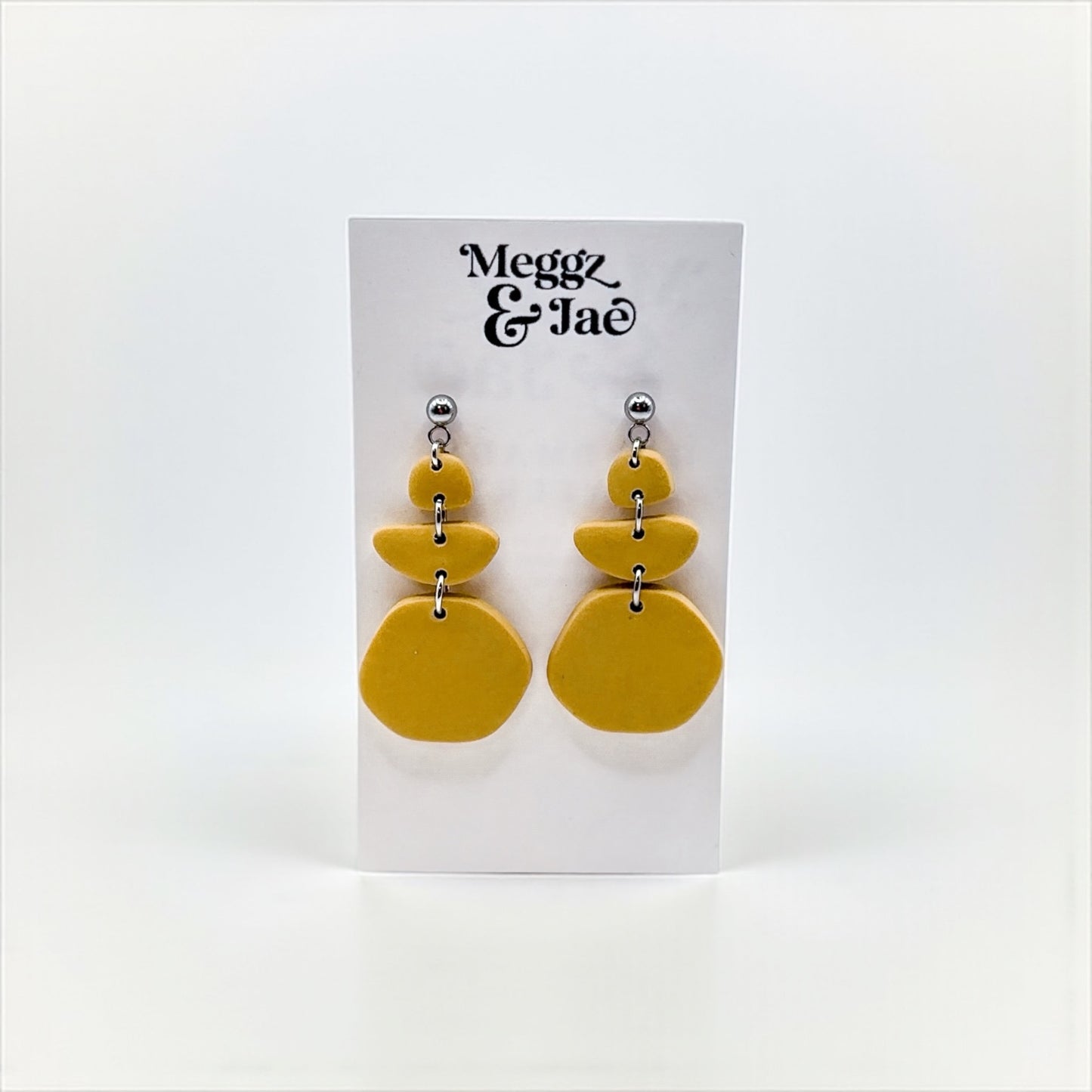 “Sierra” Yellow modern pebble dangles