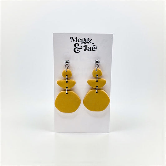 “Sierra” Yellow modern pebble dangles