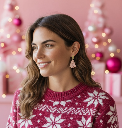 Christmas Tree Cake Polymer Clay Earrings